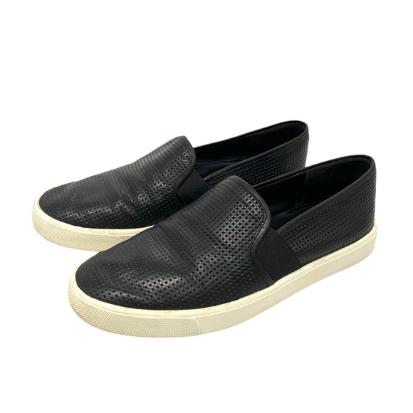 Vince Shoes - Vince Blair 5 Black Nubuck Leather Perforated Slip On Casual Sneaker Women’s 8